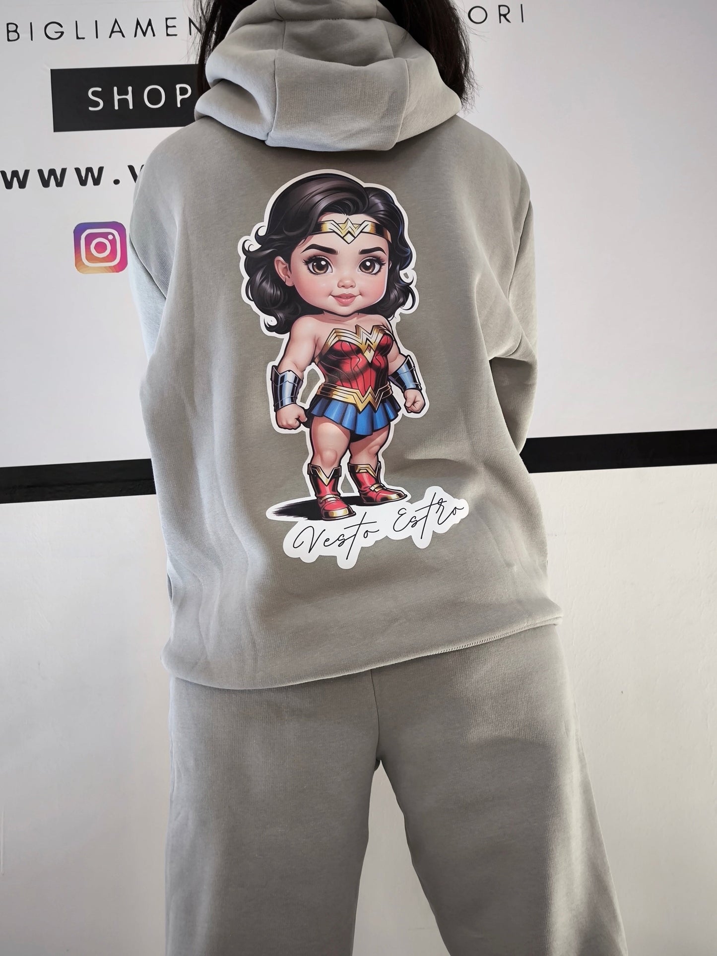 Tuta felpata oversize Baby WonderWoman