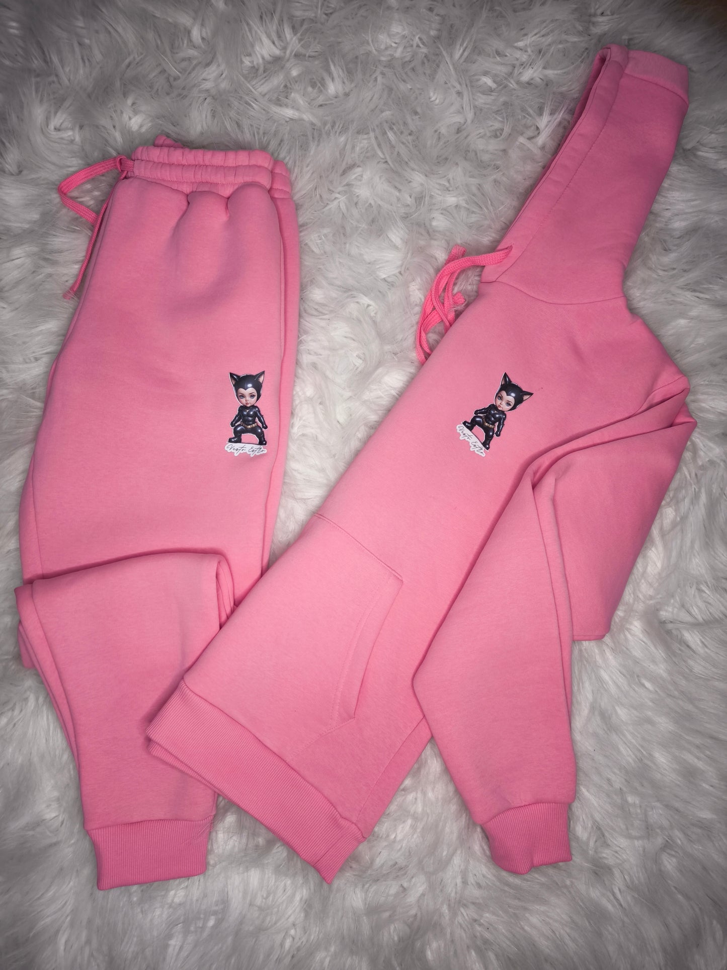 Tuta felpata oversize Baby Catwoman