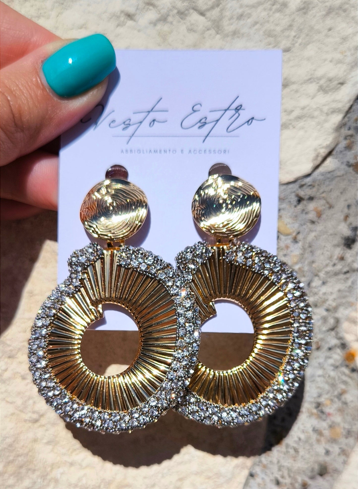Orecchini chiocciola con strass