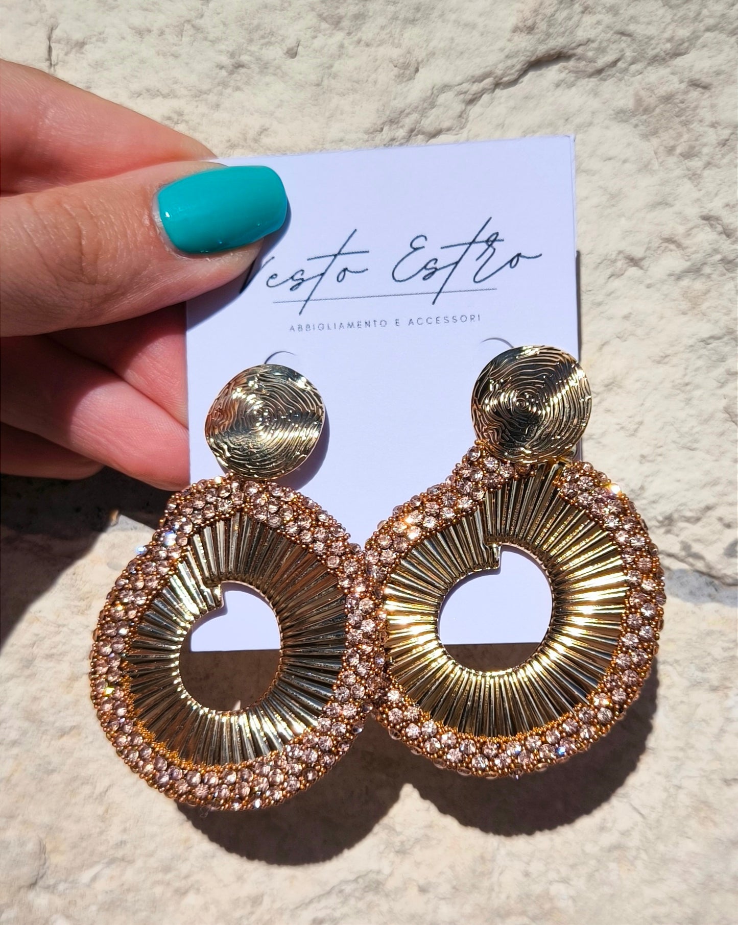 Orecchini chiocciola con strass