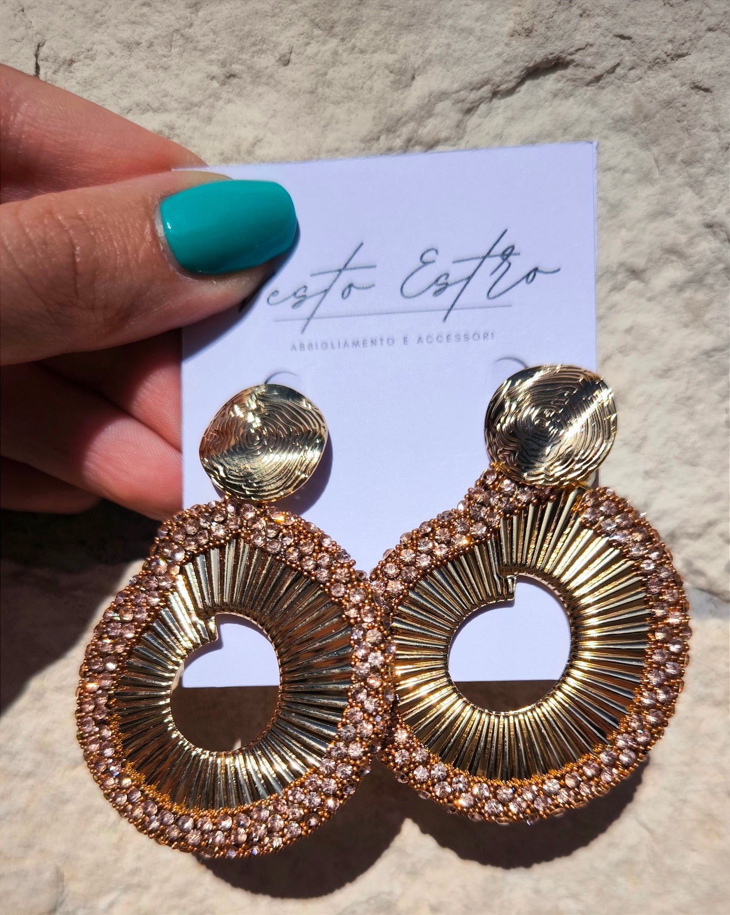Orecchini chiocciola con strass
