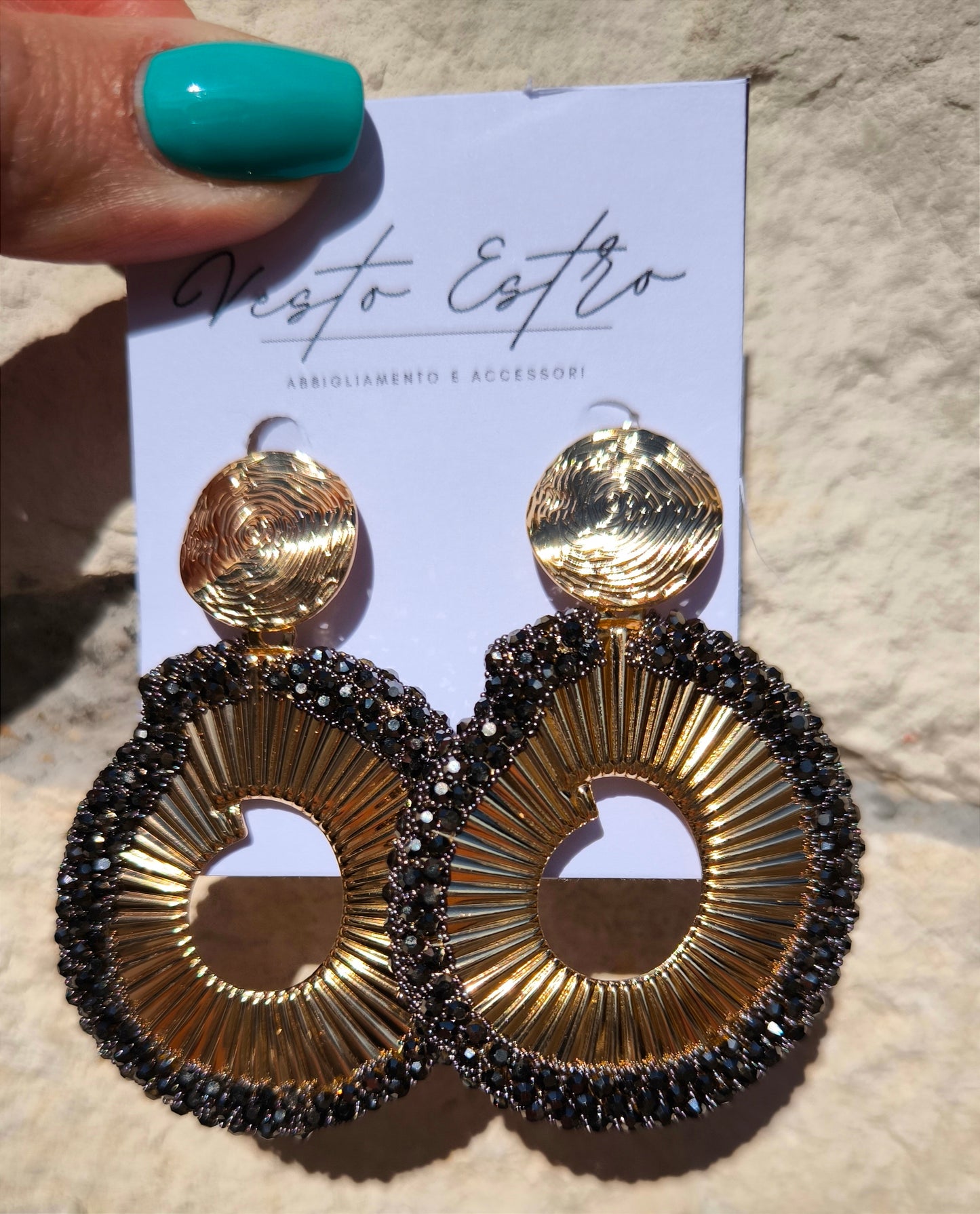 Orecchini chiocciola con strass