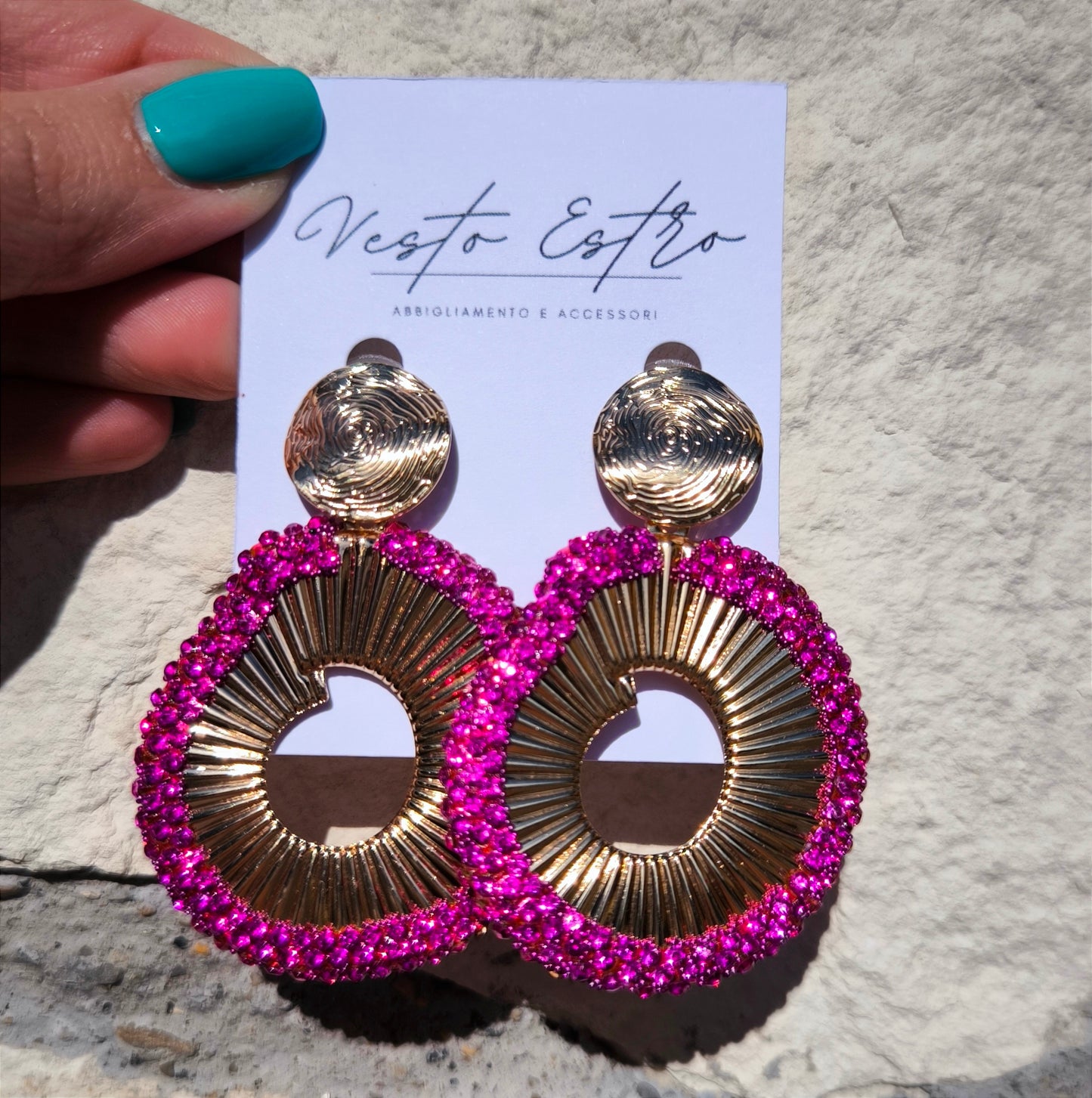 Orecchini chiocciola con strass