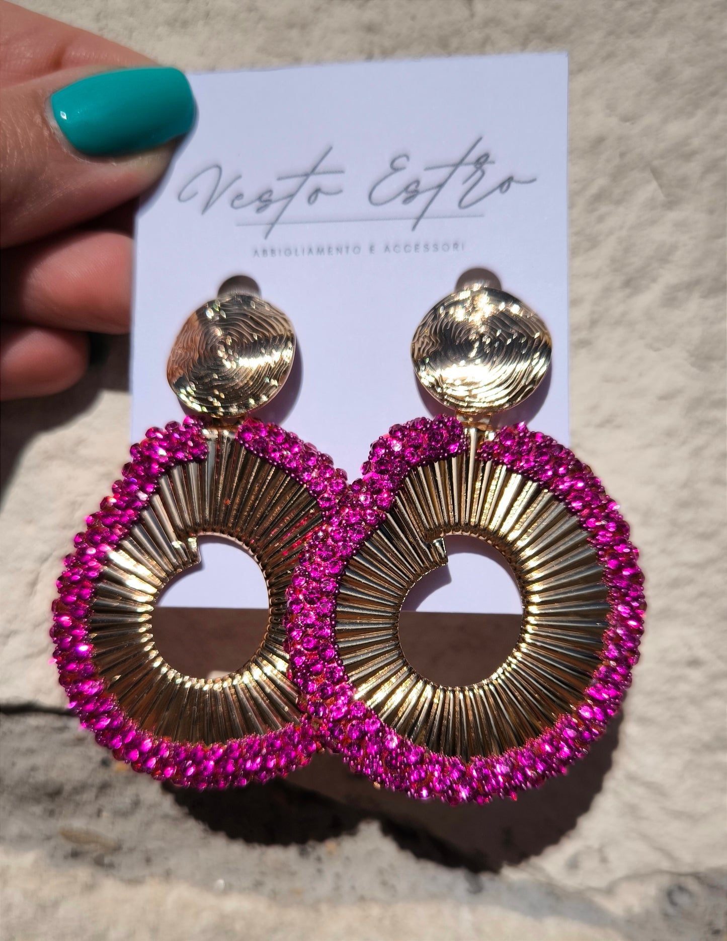 Orecchini chiocciola con strass