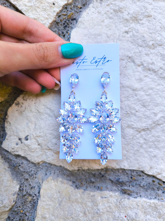 Orecchini con zirconi ghiaccio