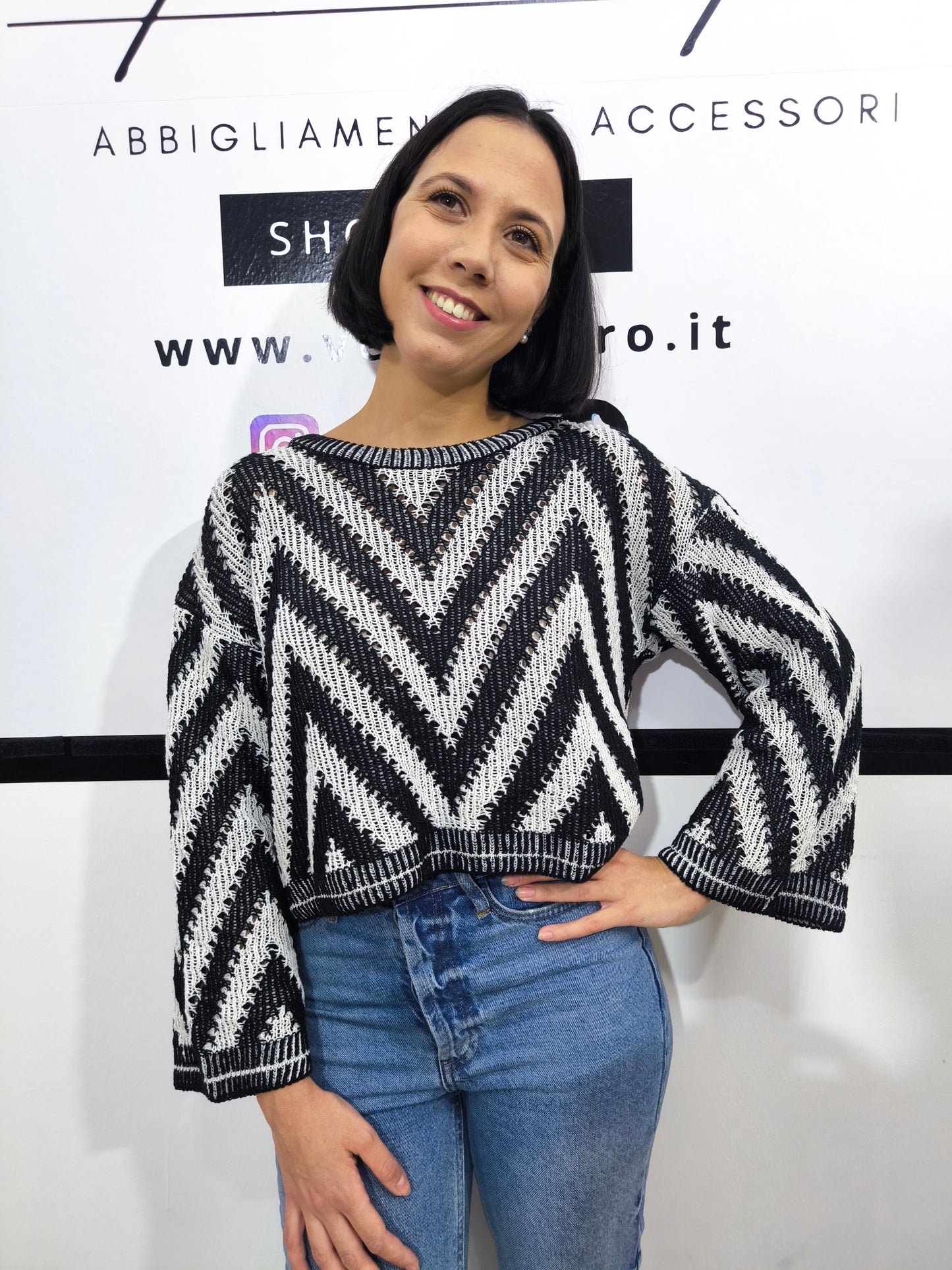 Maglia oversize traforata