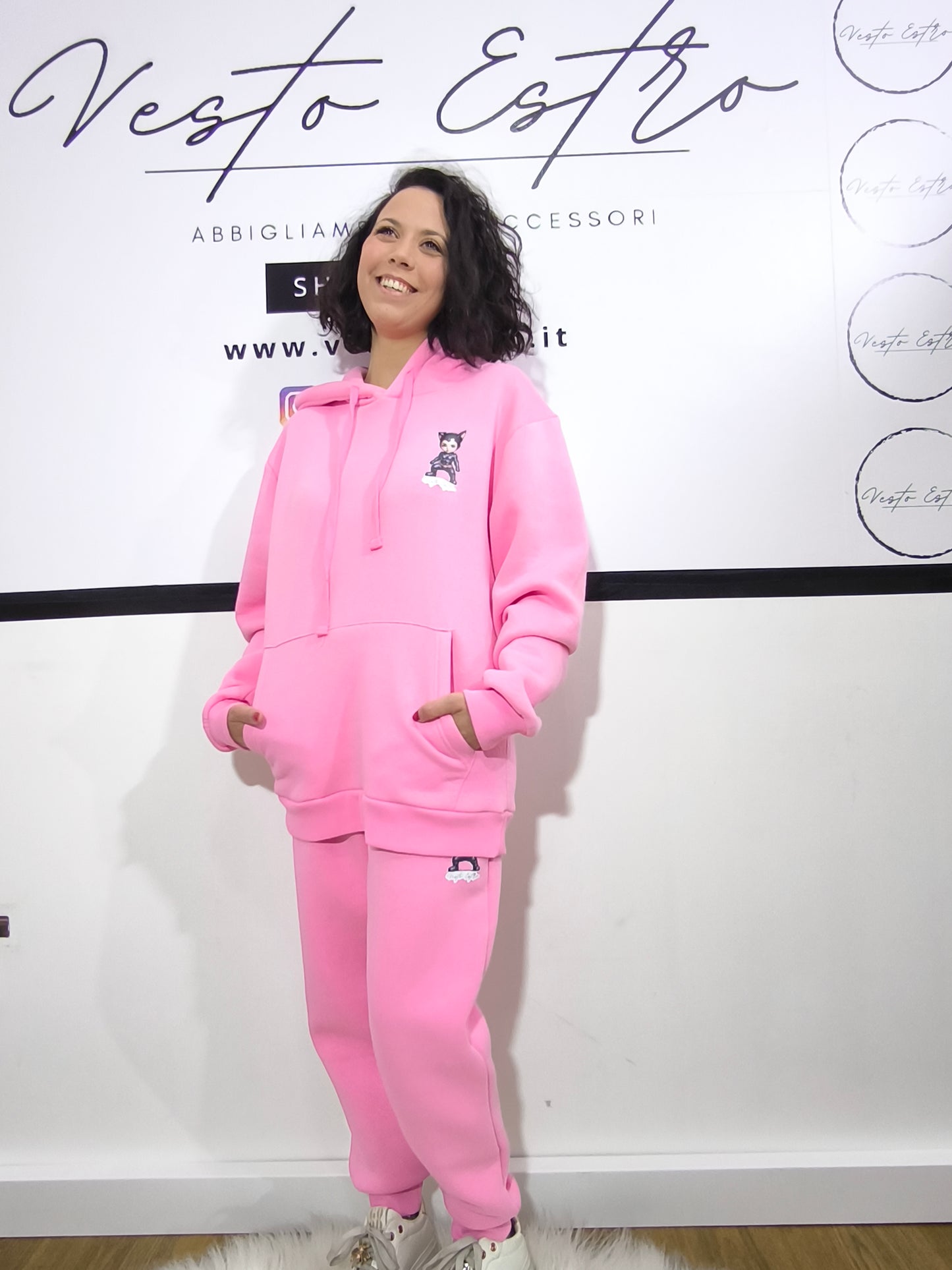 Tuta felpata oversize Baby Catwoman