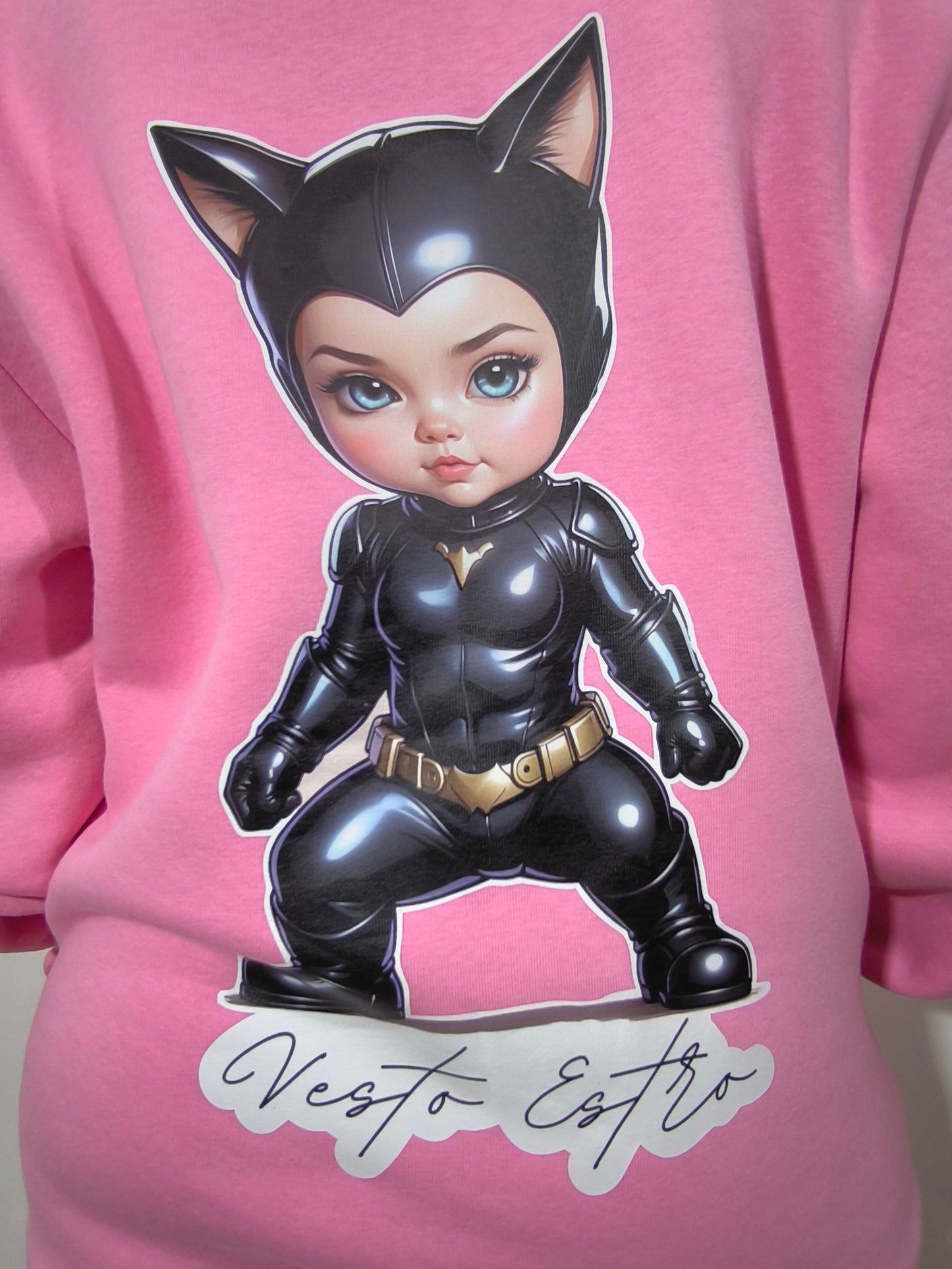 Tuta felpata oversize Baby Catwoman