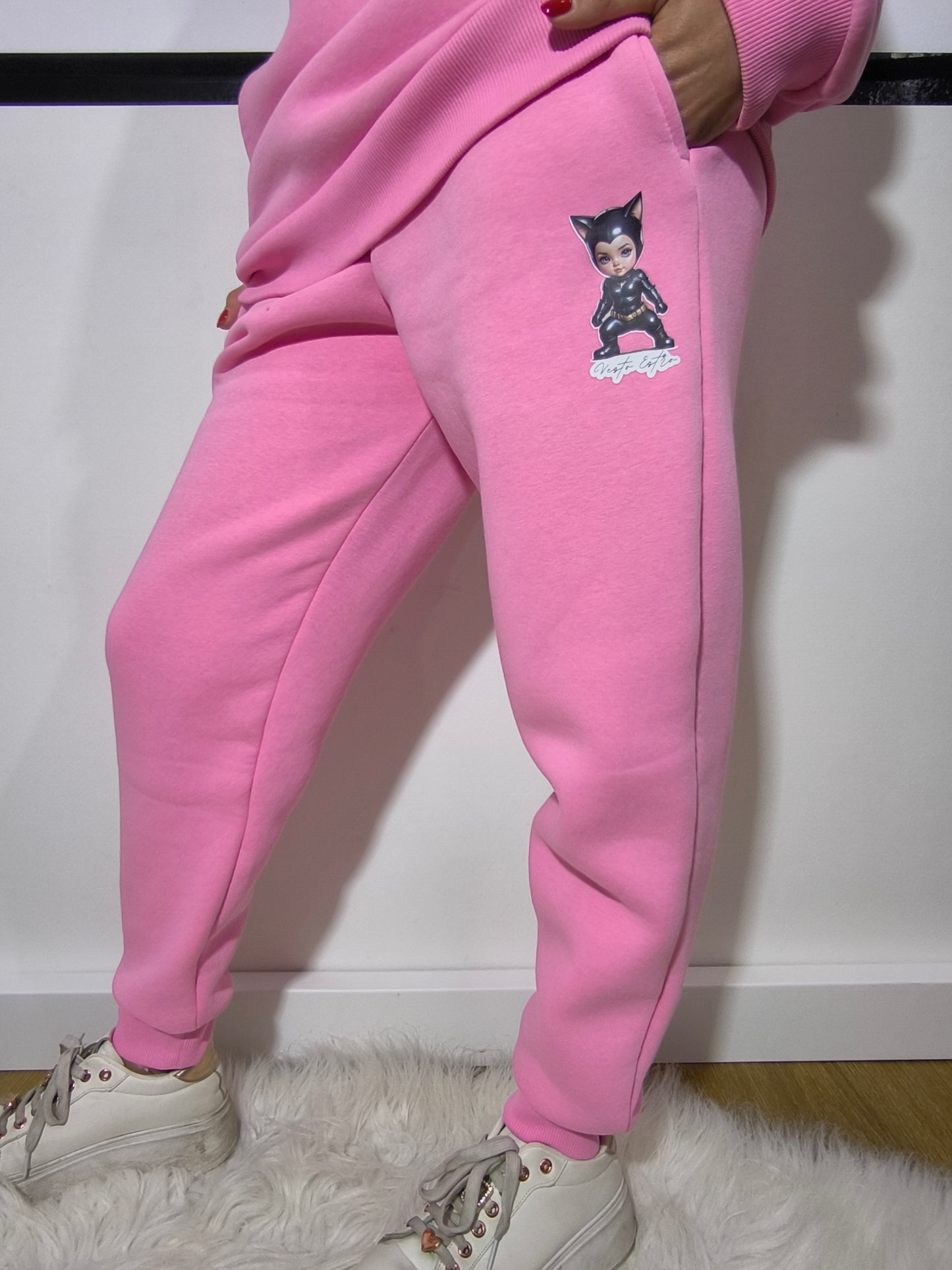 Tuta felpata oversize Baby Catwoman
