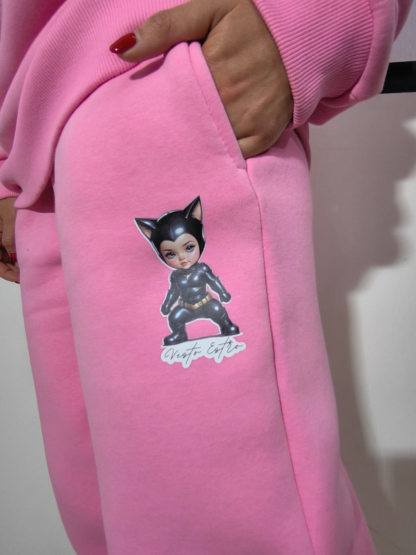 Tuta felpata oversize Baby Catwoman