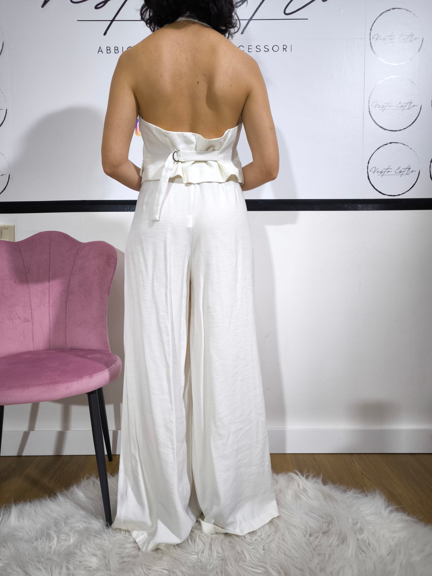 Gilet halter bianco Lumina