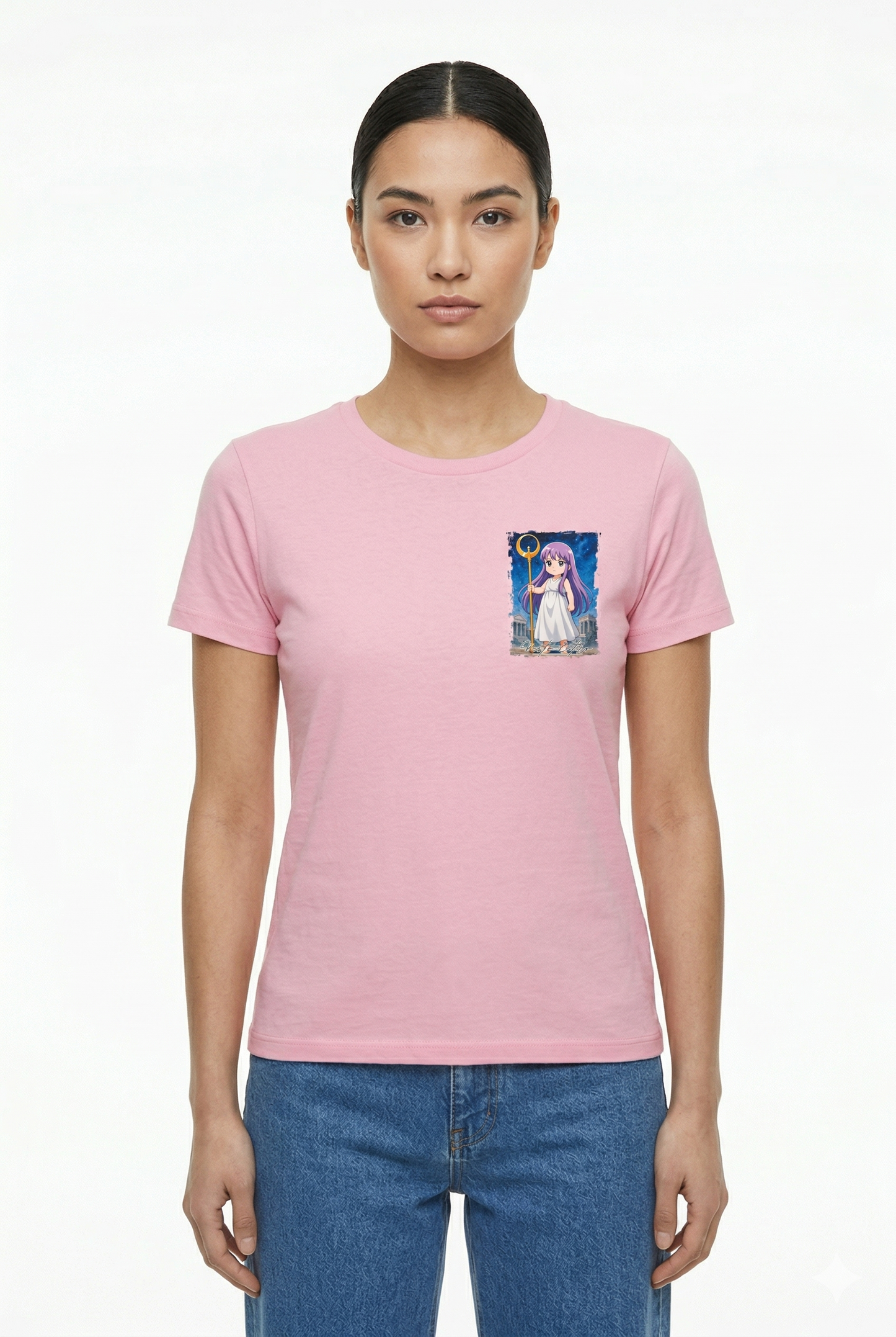 T-shirt anime Cavalieri dello Zodiaco Lady Isabel frontale minimal