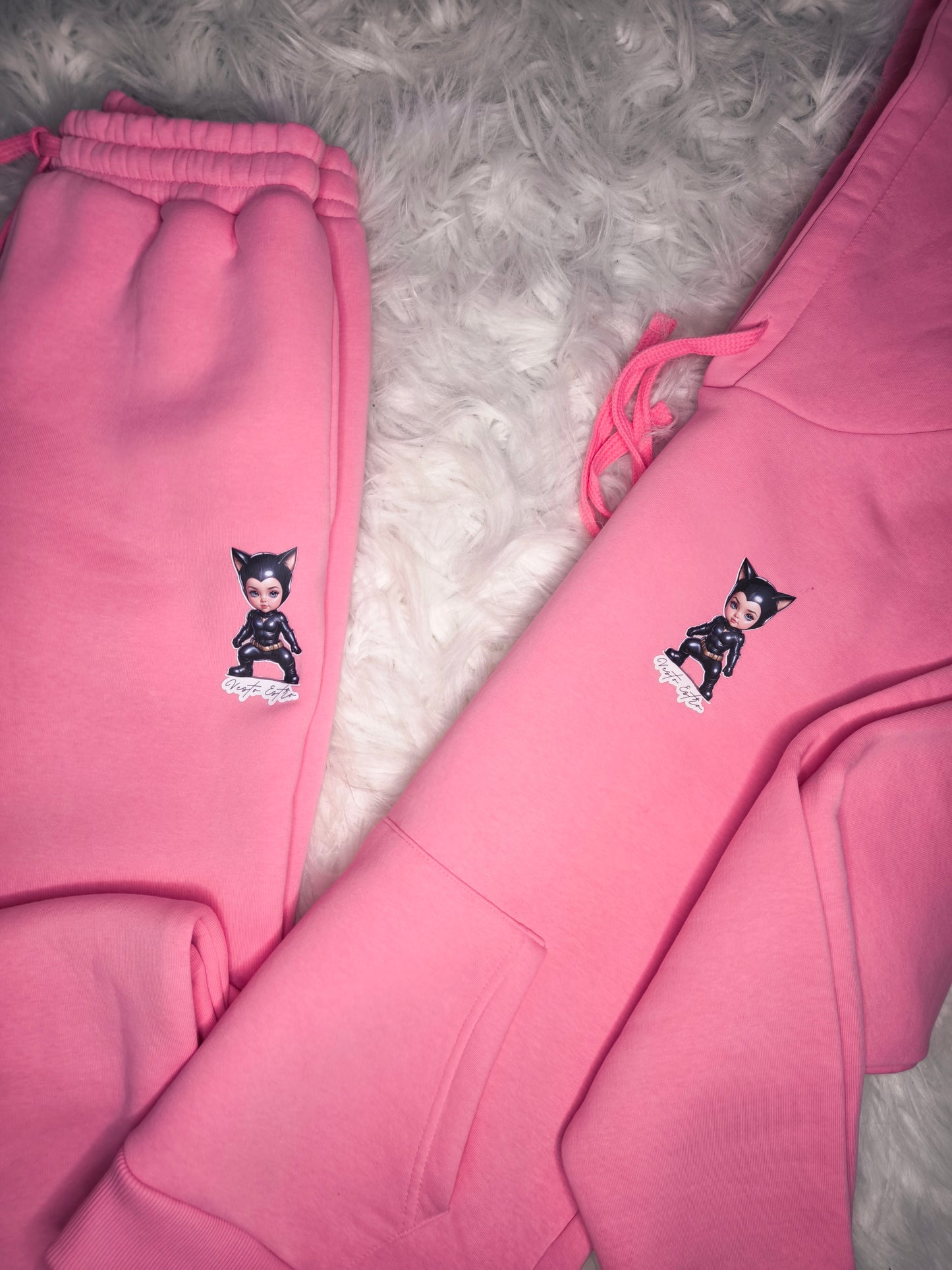 Tuta felpata oversize Baby Catwoman