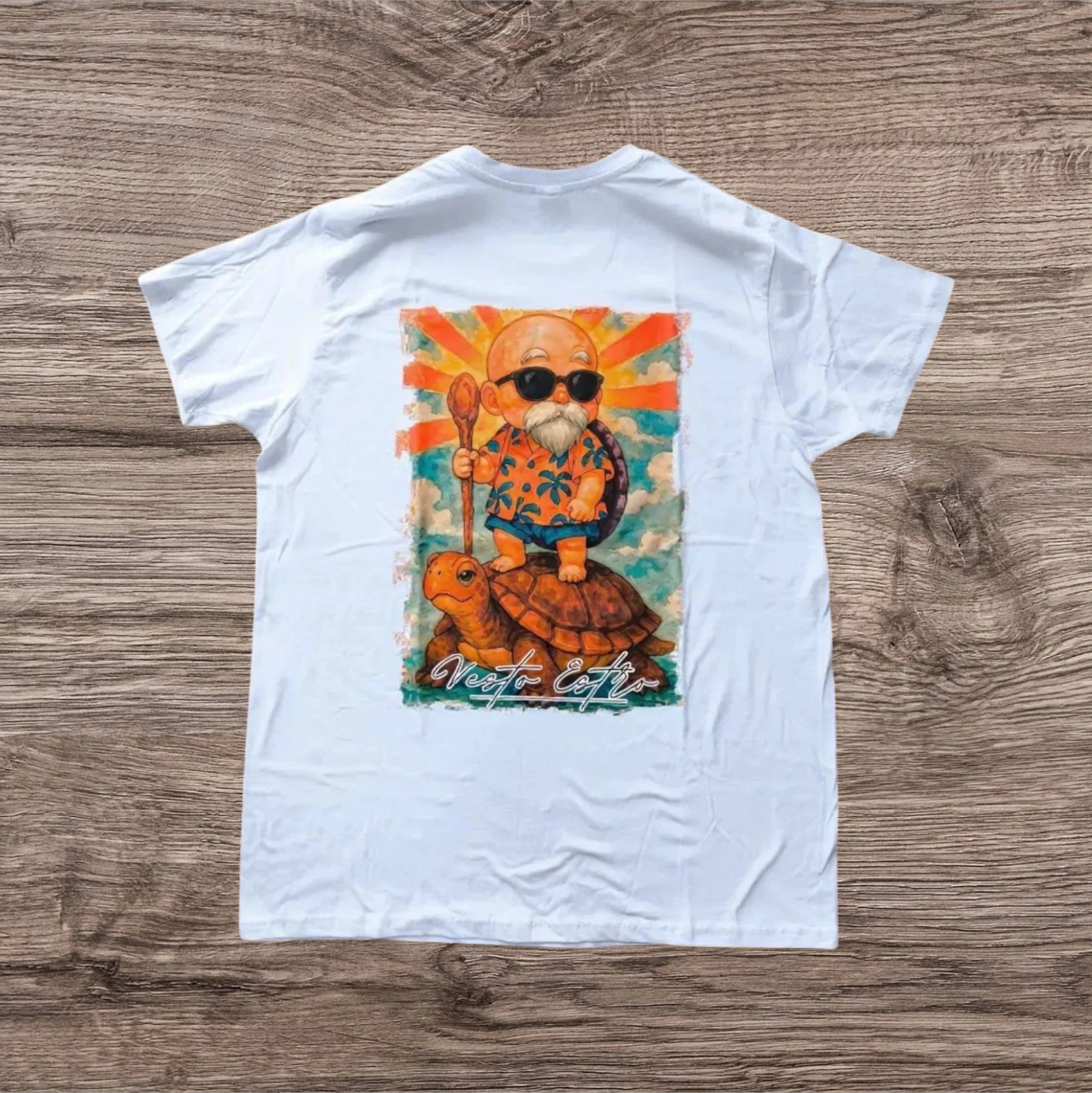 T-shirt Maestro Muten Dragon Ball – Maglietta Anime Uomo Donna in Cotone con Stampa Fronte e Retro Geek & Cosplay