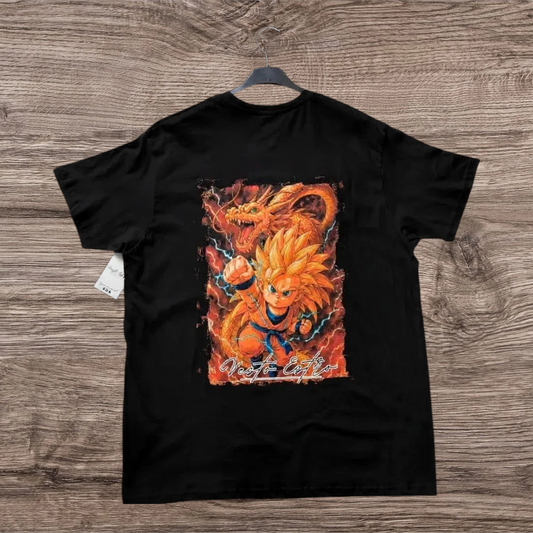 T-shirt Dragon Ball Super Saiyan – Maglietta Anime Unisex in Cotone con Stampa Fronte e Retro Geek & Cosplay