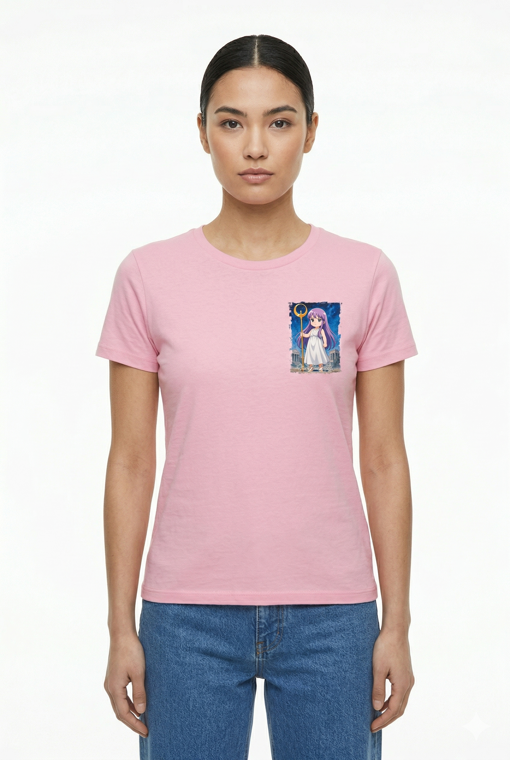 T-shirt anime Cavalieri dello Zodiaco Lady Isabel frontale minimal