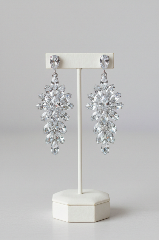 Orecchini pendenti cristalli a fiore - Gioielli eleganti donna