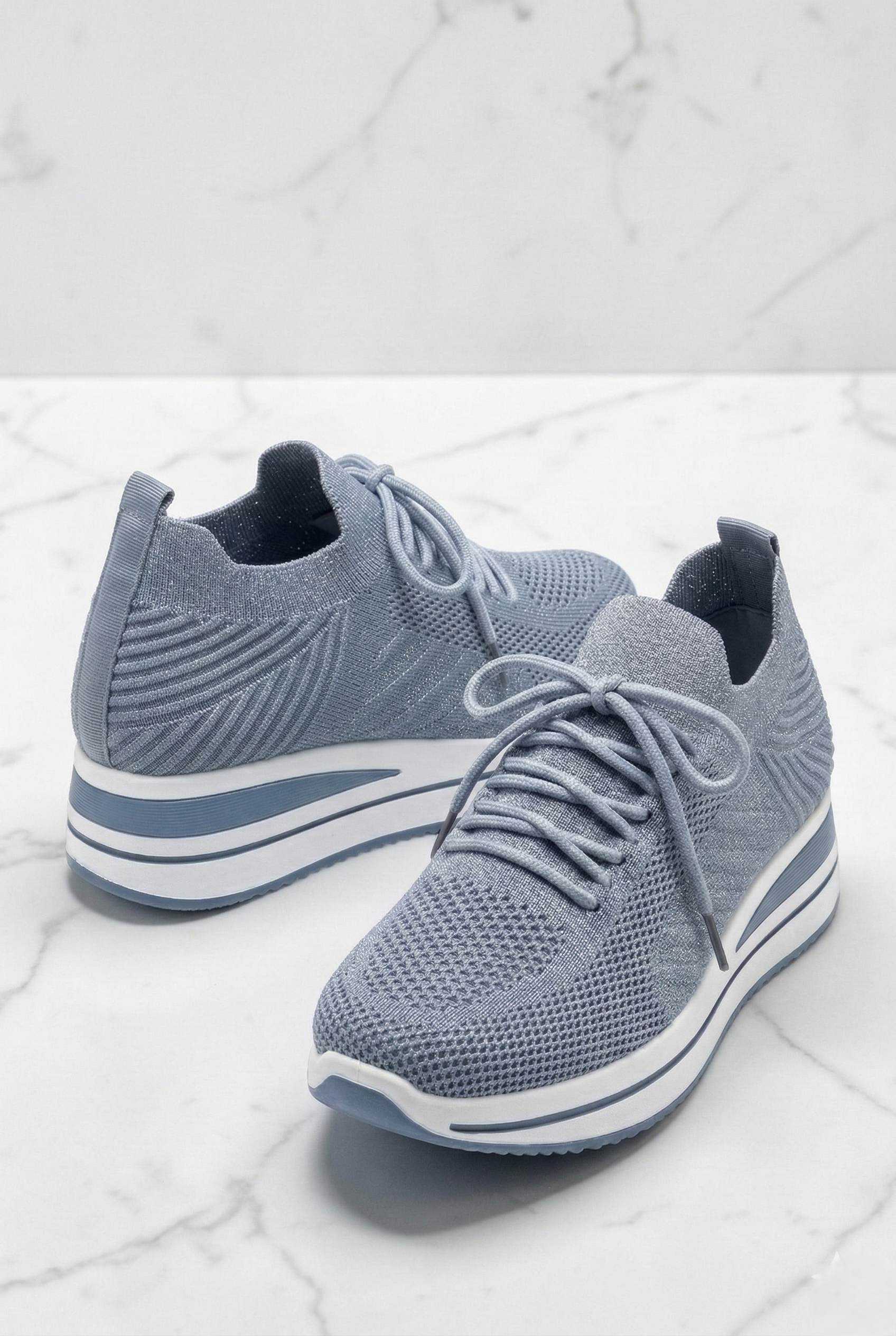 Sneakers azzurre donna con soletta interna sostituibile