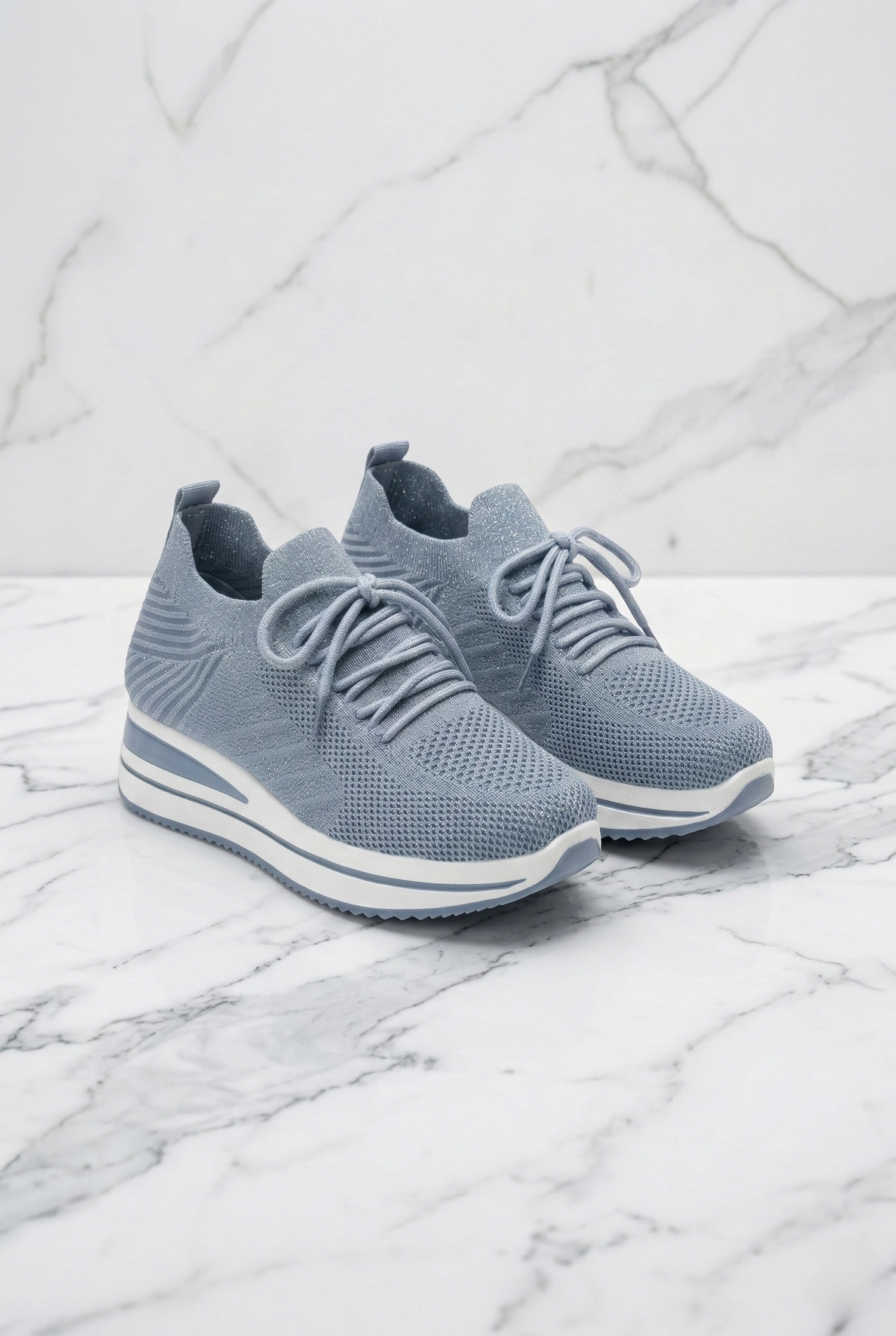 Scarpe slip-on donna azzurre con suola ammortizzata