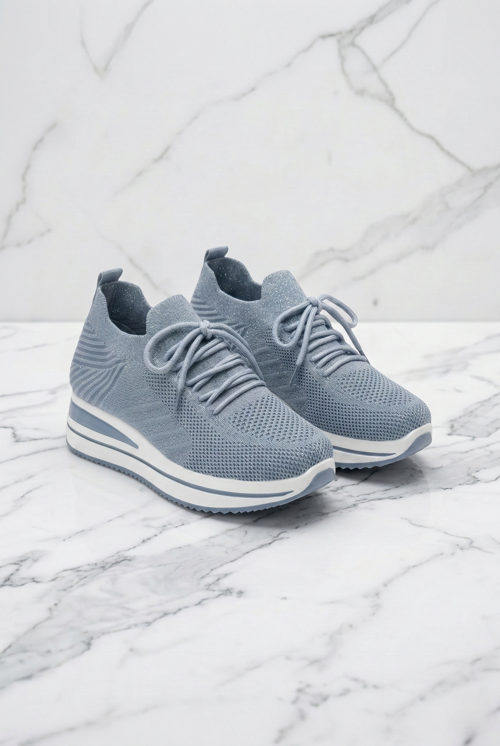 Scarpe slip-on donna azzurre con suola ammortizzata