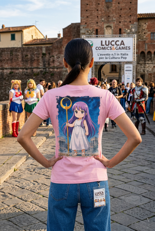 Maglietta cosplay Saint Seiya Saori Kido rosa cotone