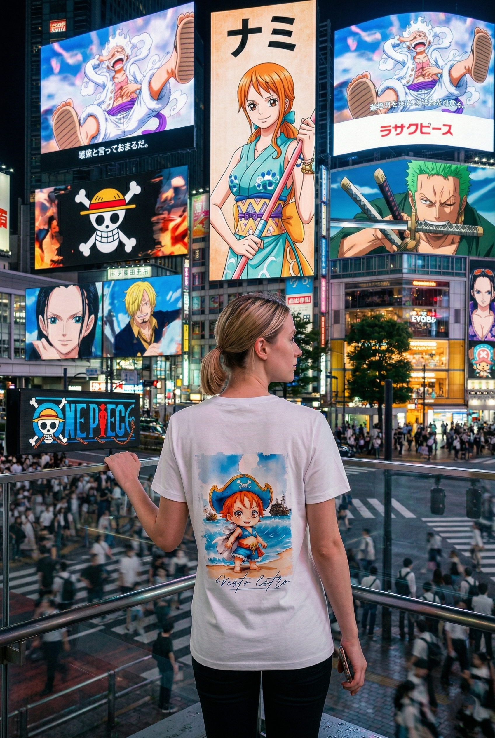T shirt Nami One Piece donna outfit streetwear anime Giappone