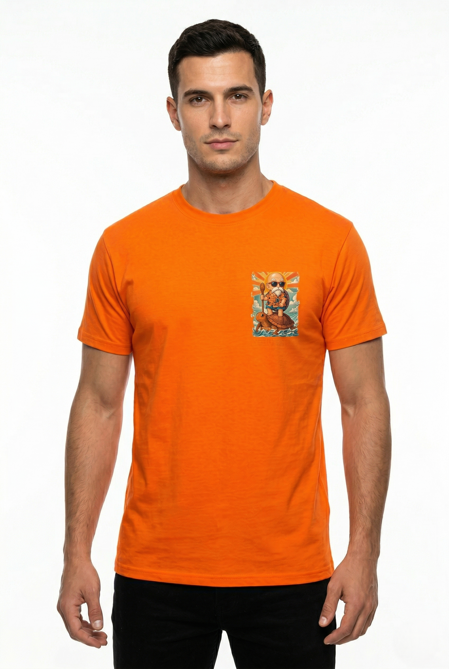 T shirt Vesto Estro Maestro Muten arancione grafica tartaruga