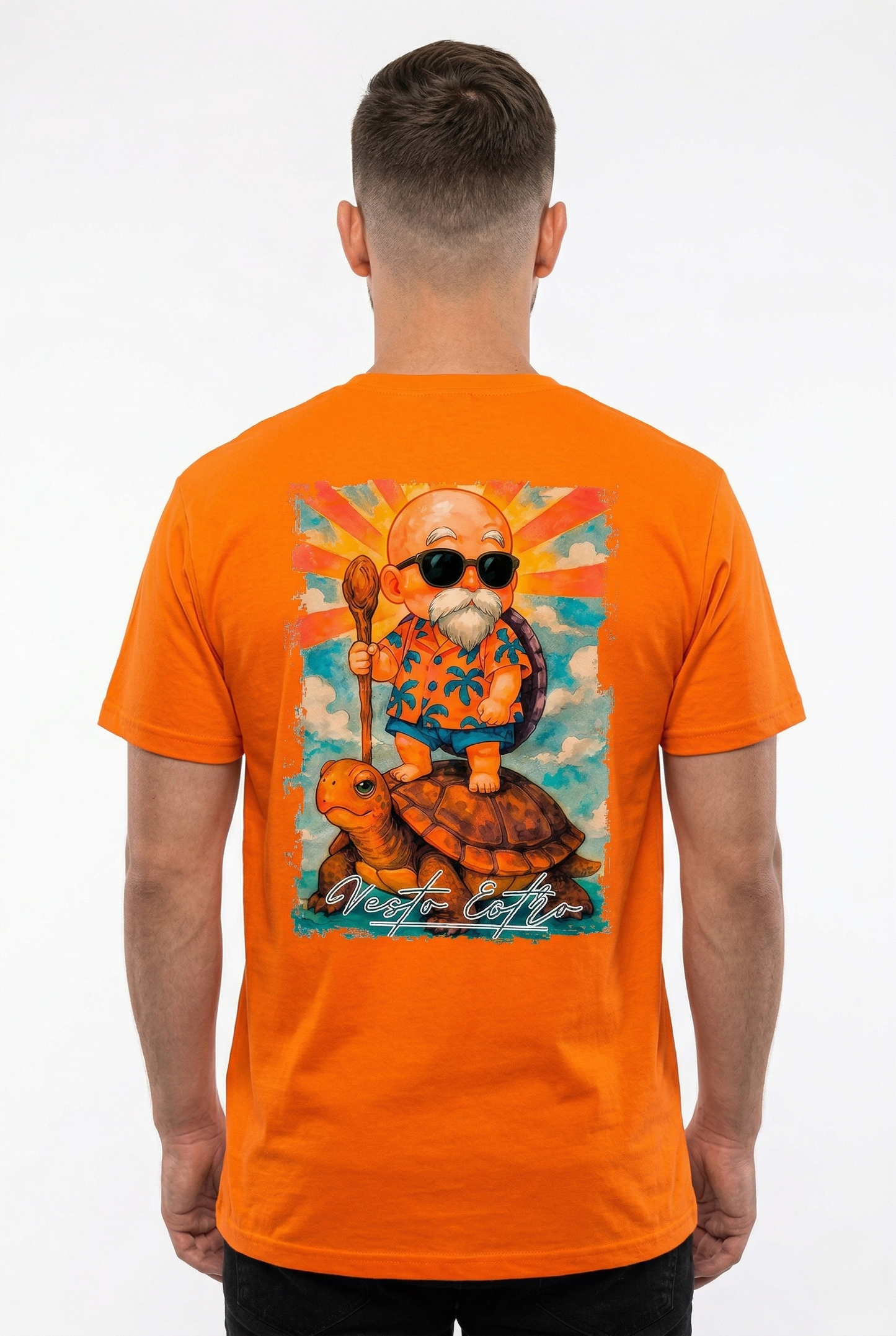 Maglietta Vesto Estro Maestro Muten stampa retro Dragon Ball