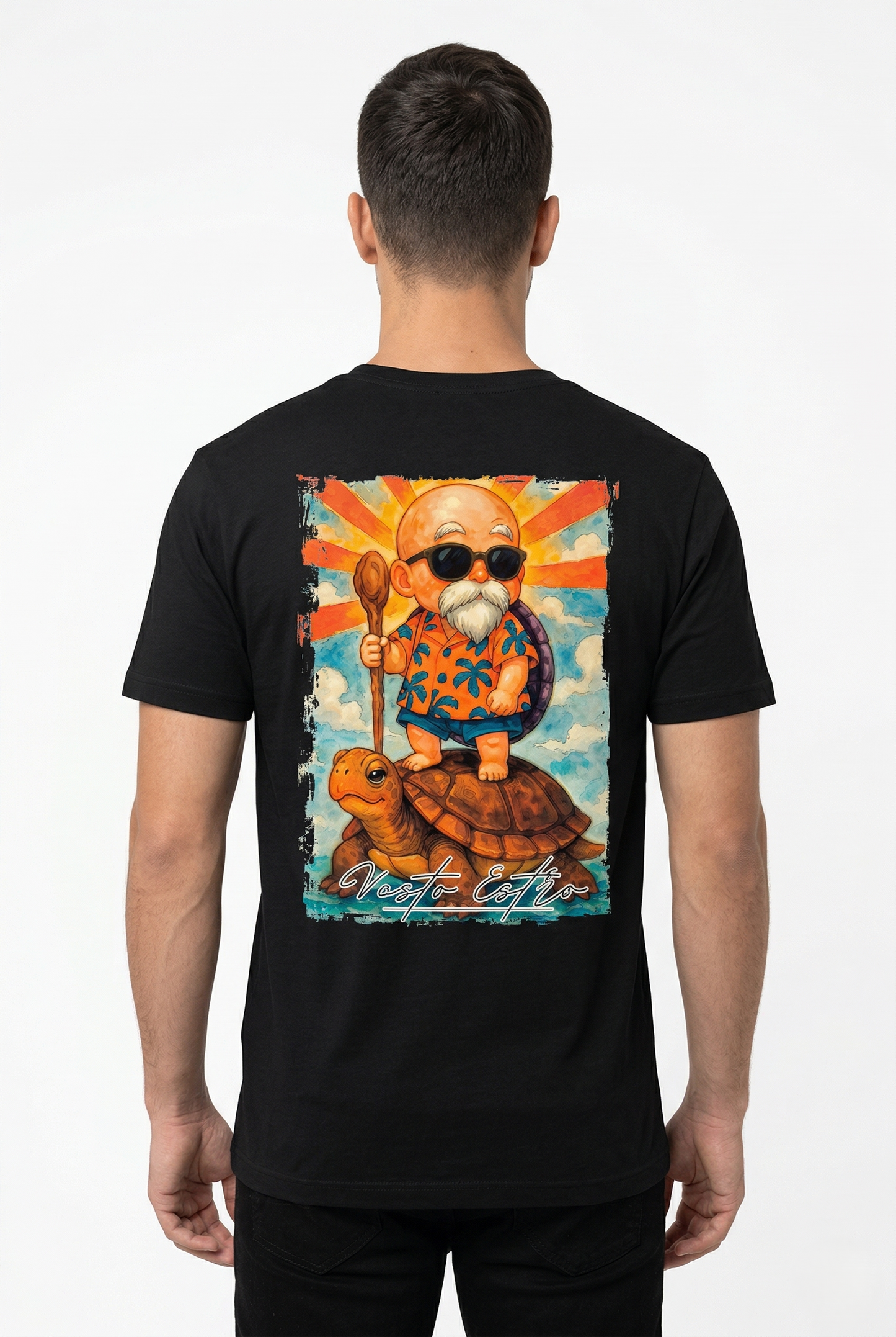 Maglietta Vesto Estro Maestro Muten stampa retro Dragon Ball