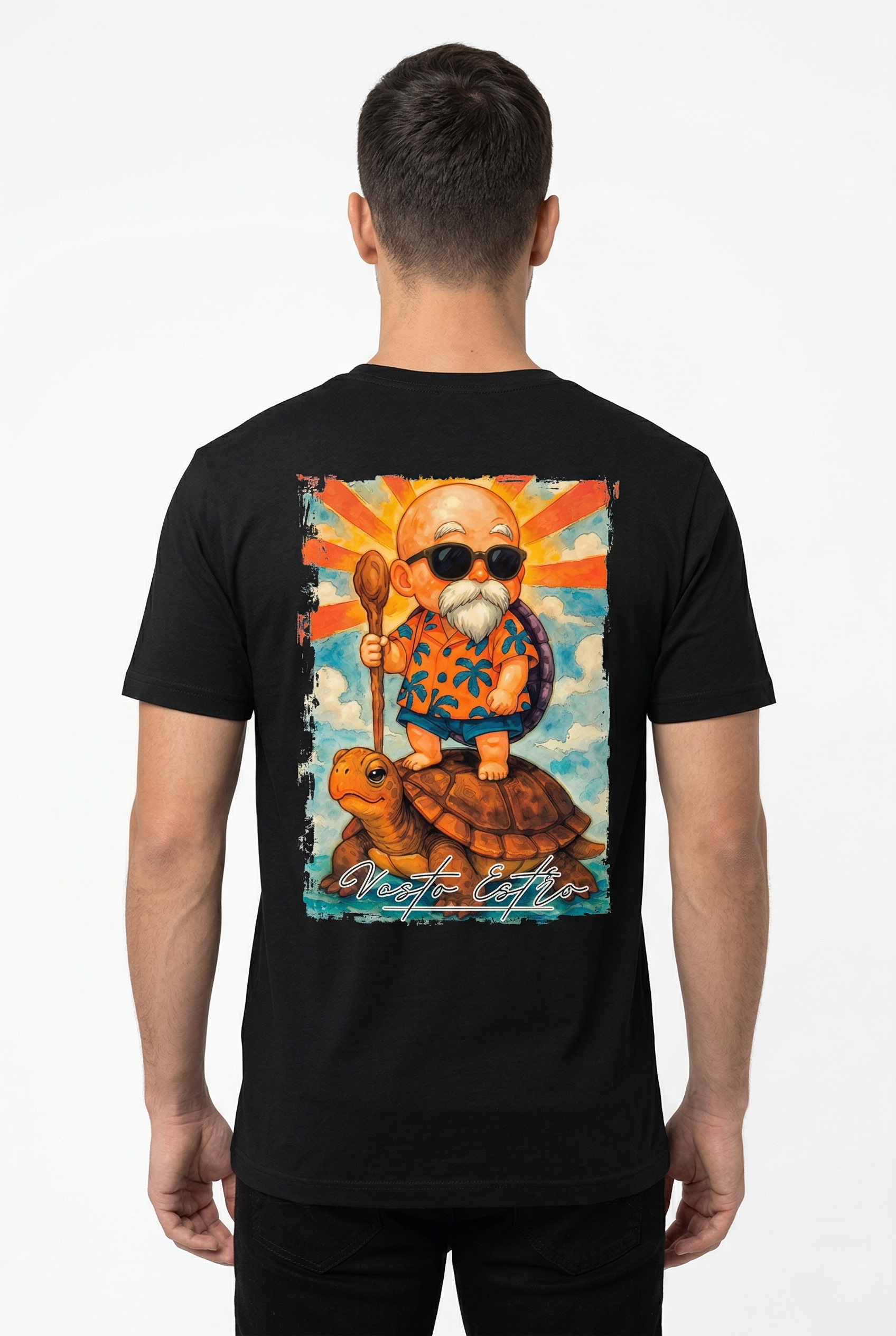 Maglietta Vesto Estro Maestro Muten stampa retro Dragon Ball